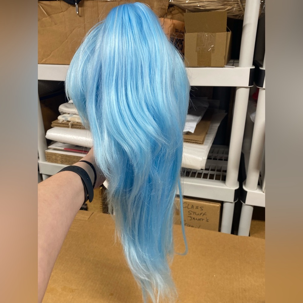 Clip In Ice Blue Cosplay Ponytail